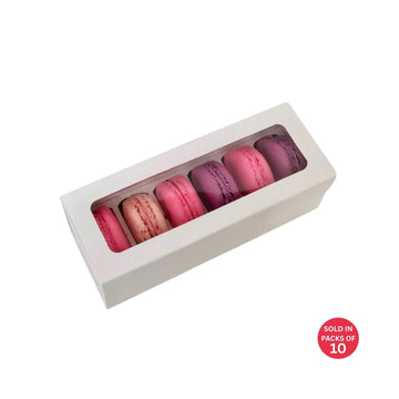 6 Macaron Display Box (White)190x70x60mm (Pack of 10)