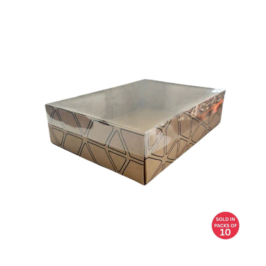 Kraft Hamper Box  (Geometric) 300x220x80mm (Pack of 10)