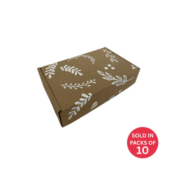 Kraft Shipper Box (237x153x58mm) Botanical (Pack of 10)