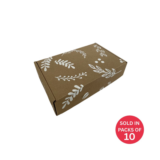 Kraft Shipper Box (237x153x58mm) Botanical (Pack of 10)