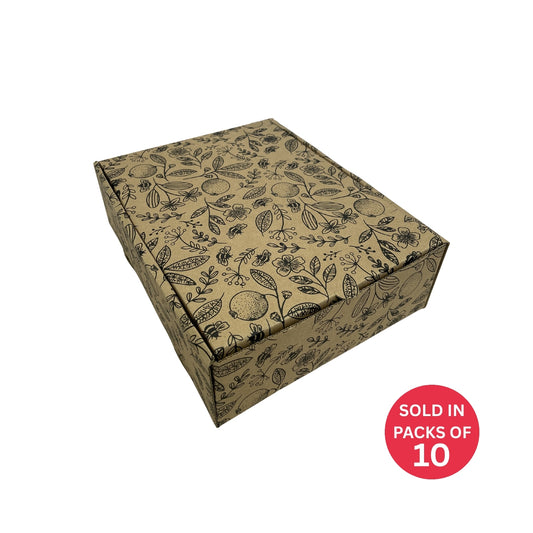Large Kraft Shipper Box (285x226x84mm) Black Citrus Serenade (Pack of 10)