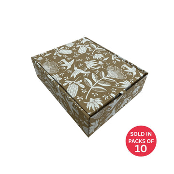 Large Kraft Shipper Box (285x226x84mm) White Fynbos Fantasy (Pack of 10)