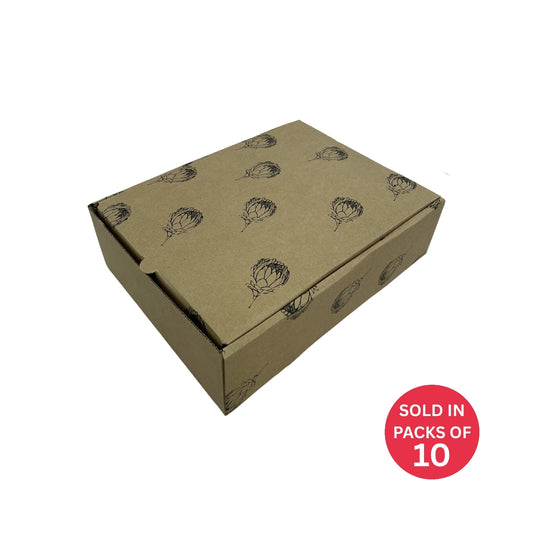 Large Kraft Shipper Box (285x226x84mm) Protea (Pack of 10)