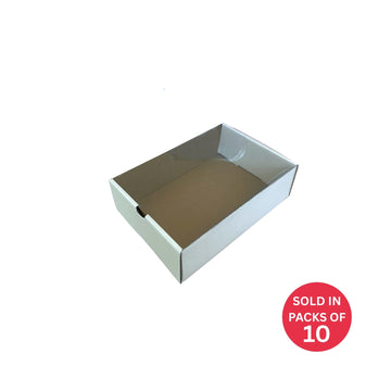 White Sliding Gift Box with PVC Sleeve 256x176x77mm