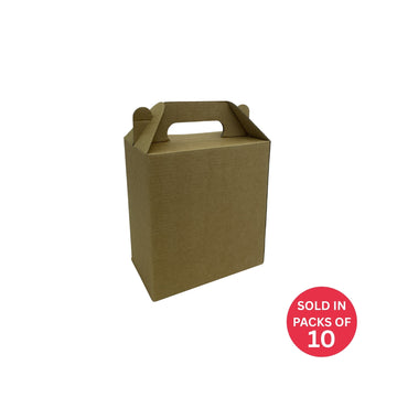 Large Kraft Party Box with Handle 160x100x175mm (Pack of 10)