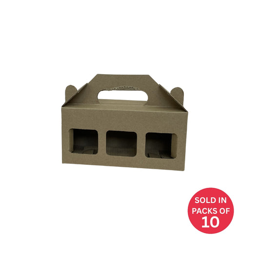 3 Jar Carrier (Kraft) (Pack of 10)
