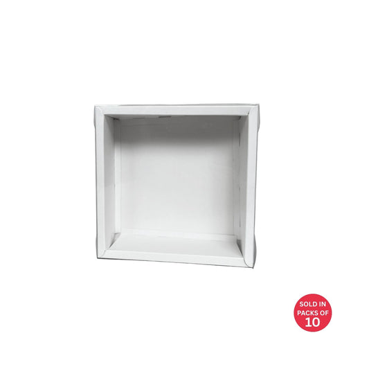 Square Cookie Box (White) 190x190x60mm (Pack of 10)