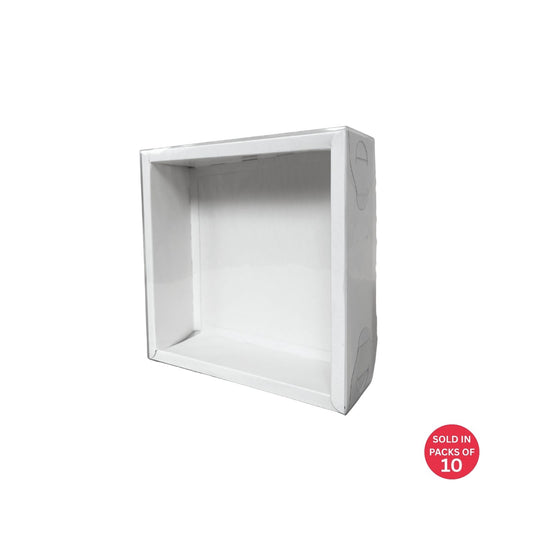 Square Cookie Box (White) 190x190x60mm (Pack of 10)