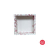 Square Cookie Box (White) 190x190x60mm (Pink Flowers)