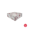 Square Cookie Box (White) 190x190x60mm (Pink Flowers)