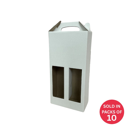 White 2 Bottle Wine Box With Handle (Pack of 10)