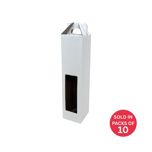 White Single Bottle Wine Box With Handle