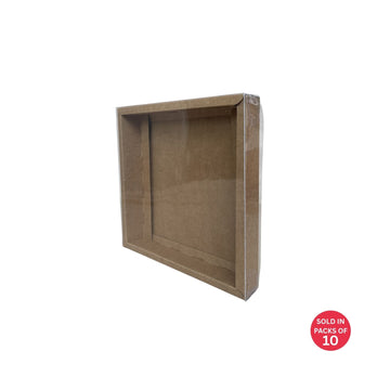 Square Chocolate Box (Kraft) 210x210x30mm (Pack of 10)