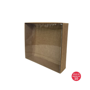 Kraft Box with PVC lid 210x190x53mm