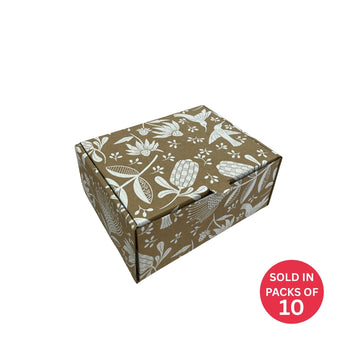 Medium Flip Lid Shipper Box (200x150x85mm) White Fynbos Fantasy (Pack of 10)