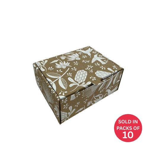 Medium Flip Lid Shipper Box (200x150x85mm) White Fynbos Fantasy (Pack of 10)