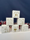 Little Advent Boxes (Gold on White)