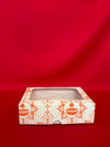 White Biscuit Box with Window (Orange Diwali) (Pack of 10)