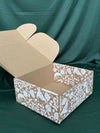 Large Rectangle Shipper Box (252x232x112mm) White Festive Forest (Pack of 10)