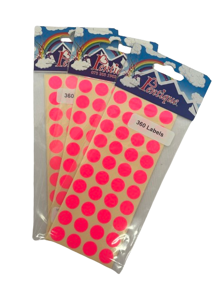 Sticker Dots (Lumo Pink) (Pack of 360)