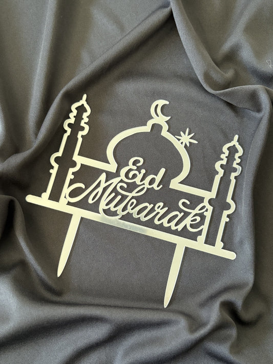 Eid Mubarak Cake Topper (Silver)