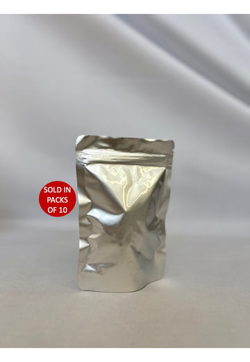 Stand Up Pouch (Silver) 9x13cm (Pack of 10)