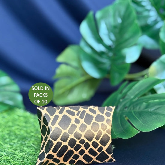 Packaged product with a pattern on green leaves