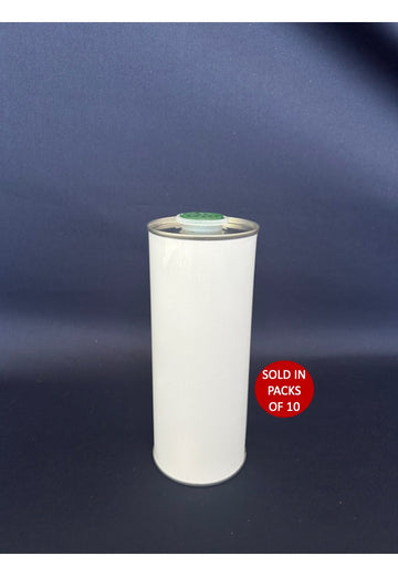 Round 500ml Olive Oil Tin (White) (65x167mm) (Pack of 10)