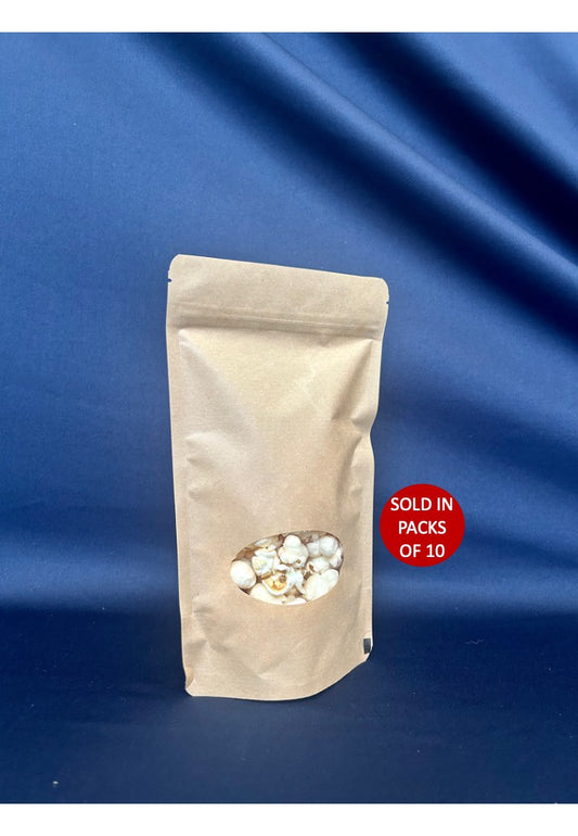 Kraft Stand Up Zipper Pouch with Window 140x245+80mm