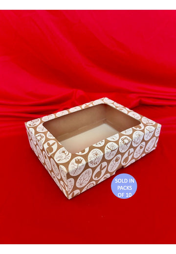 Kraft Biscuit Box with Window (White Enchanted Eggs) (Pack of 10)