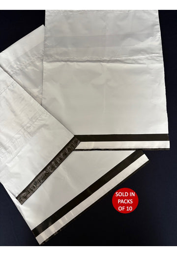 White envelopes with black stripes on a black background, sold in packs of 10.