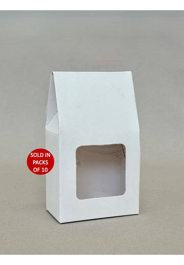 Small White Coffee Box with Window 145x80x45mm (Pack of 10)
