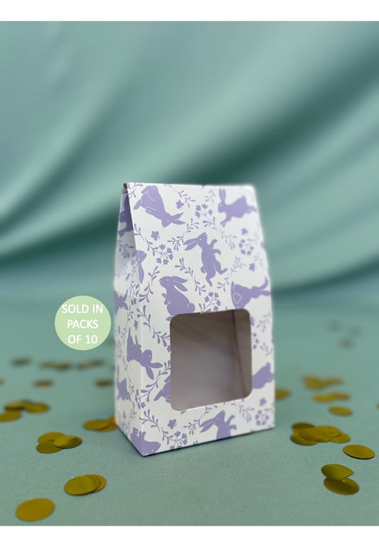 Small White Coffee Box (Lilac Bunny Blooms) (145x80x45mm) (Pack of 10)