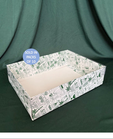 White Hamper Box (300x220x80mm) Green Desert Dreams (Pack of 10)