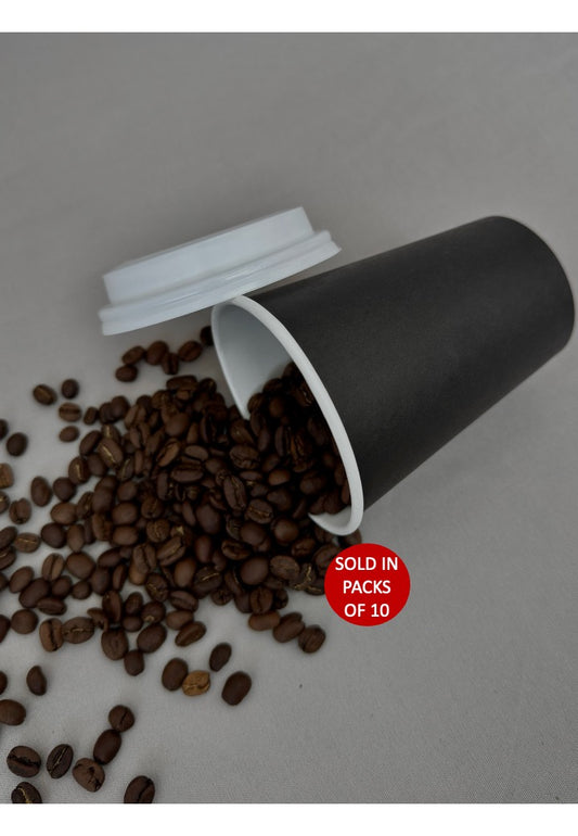 250ml Single Wall Paper Cup (Black) (Pack of 10)