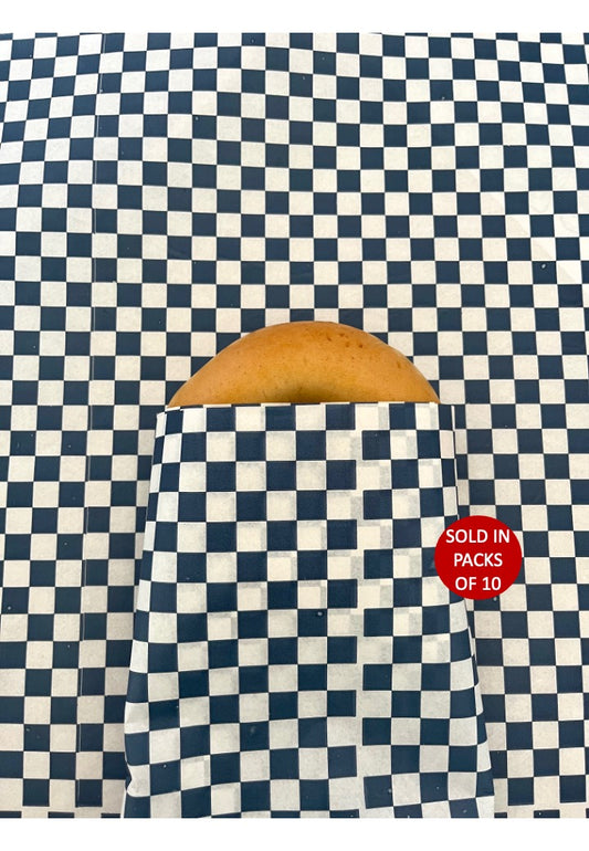 Blue Check Greaseproof 420x310mm (Pack of 10)