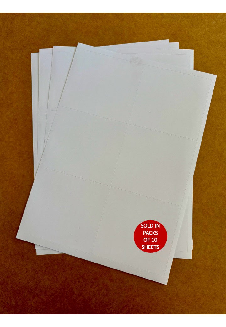 6up Label Size Self Adhesive 6 Up Label (100x92mm) (Pack of 10 sheets) – In The Box