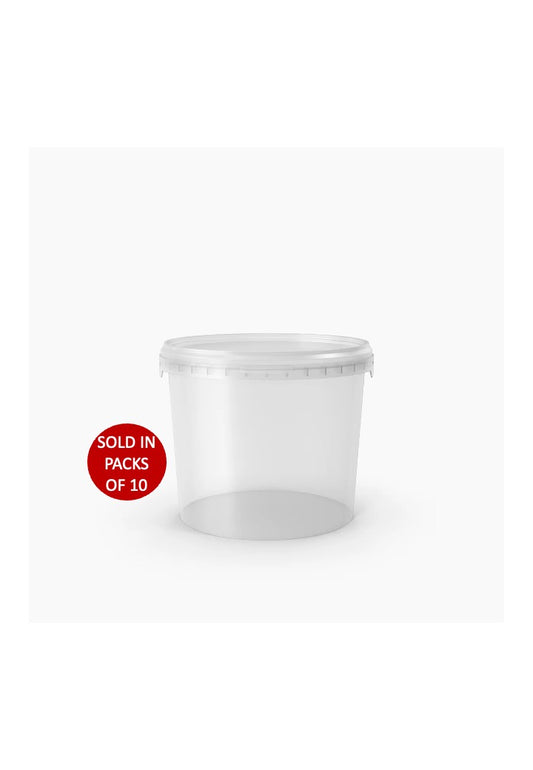1L Bucket with Lid (Clear) (Pack of 10)