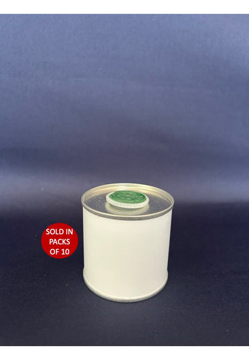 Round 100ml Olive Oil Tin (White) (65x60mm) (Pack of 10)