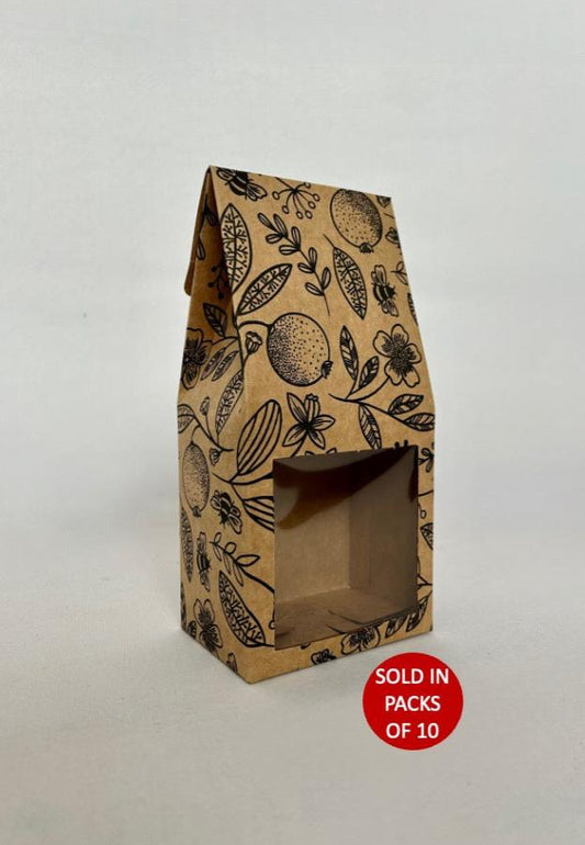 Kraft Coffee Box with Window (Black Citrus Serenade) 190x90x60mm
