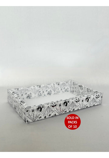 Rectangle Chocolate Box (White) 139x217x30mm (Black Halloween)