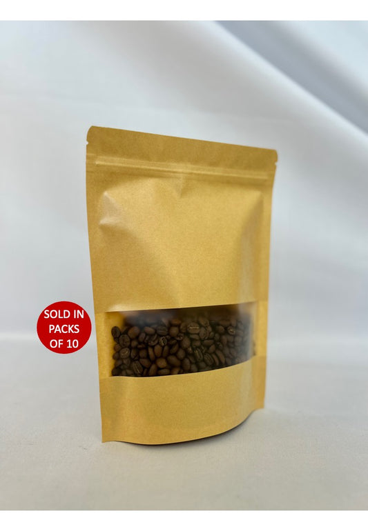 Kraft Paper Bag with Window 14x20cm (Pack of 10)