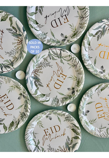Eid Paper Plate (Greenery) (Pack of 10)