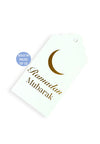 Minimal Crescent Ramadan Tag (Gold on White)