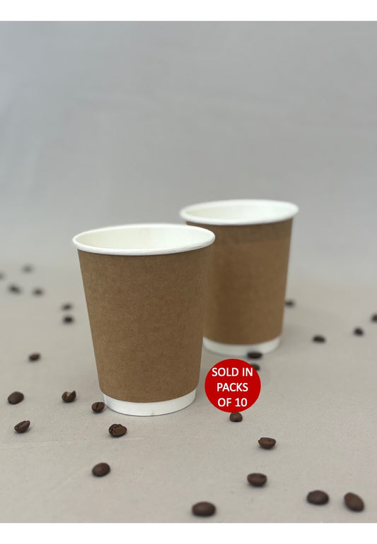 350ml Single Wall Paper Cup (Kraft) (Pack of 10)