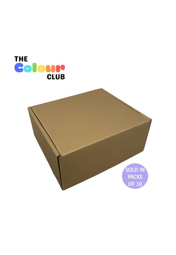 Large Gold Rectangle Shipper Box (252x232x112mm) (Pack of 10)