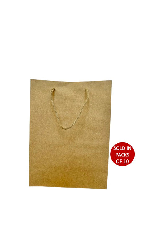 Brown Gift Carrier Bag 155x82x210mm (Pack of 10)