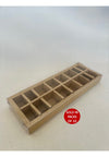 Long Rectangle Chocolate Box INSERTS ONLY (Kraft) (Pack of 10)