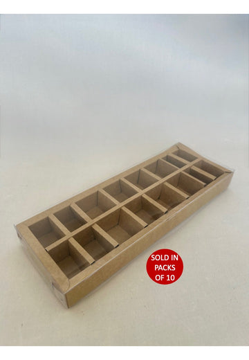 Long Rectangle Chocolate Box INSERTS ONLY (Kraft) (Pack of 10)