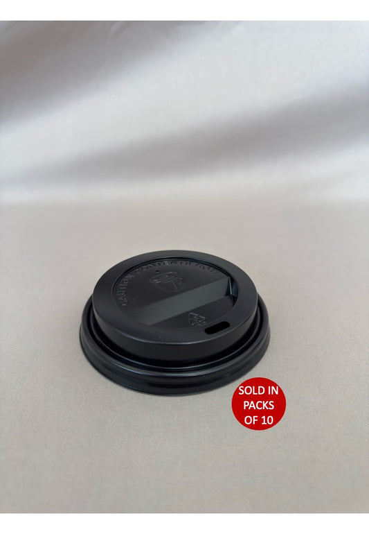 Sip Lid (250ml) (Black) (Pack of 10)